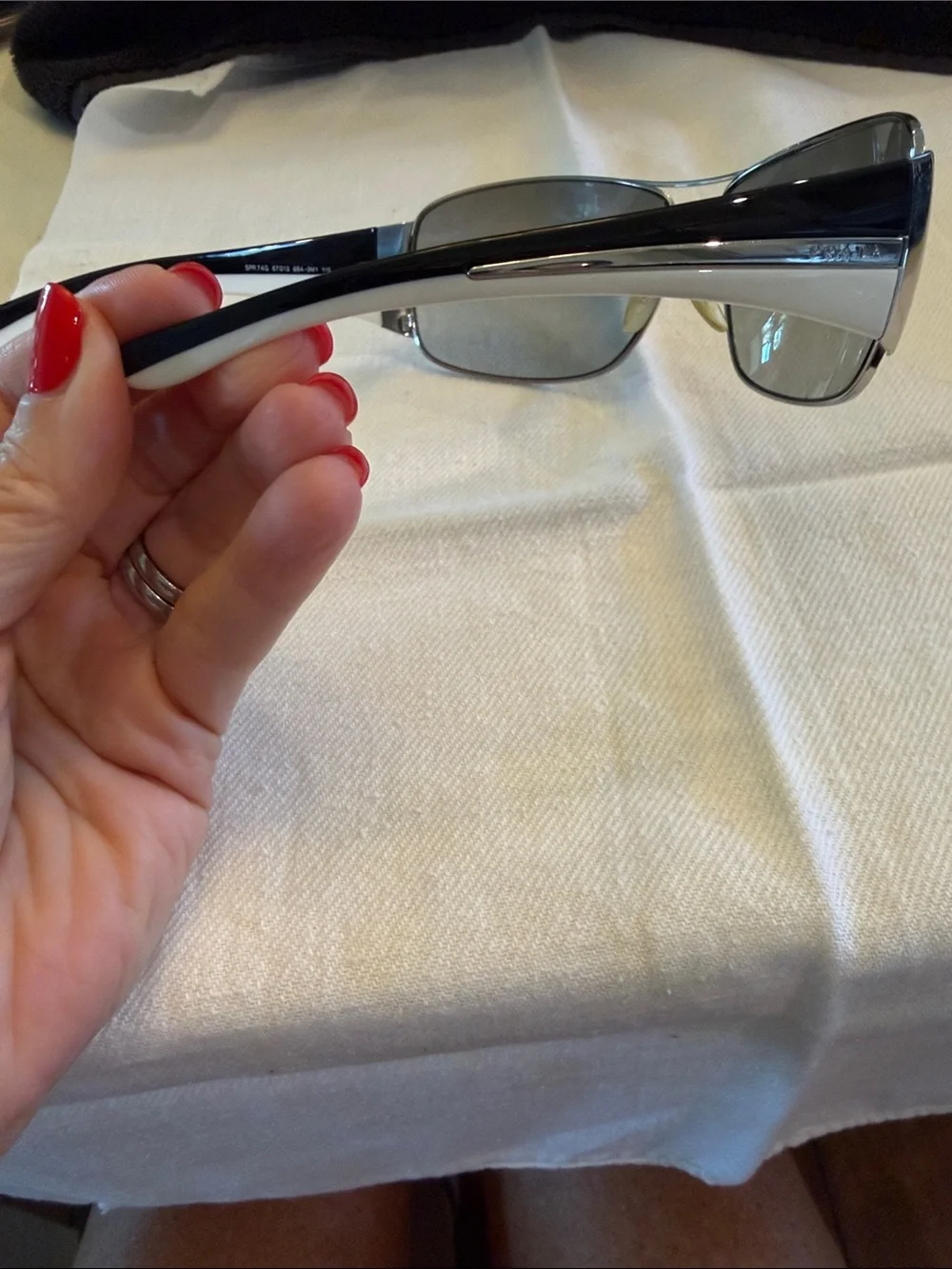 Prada women’s Silver Frame Gray Lens Aviator Sunglasses - Gradient Gray